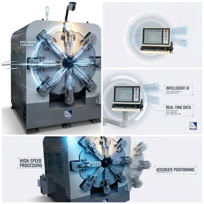 Nockenlose 14-Achsen-CNC-Federwickelmaschine mit Drahtdrehformer